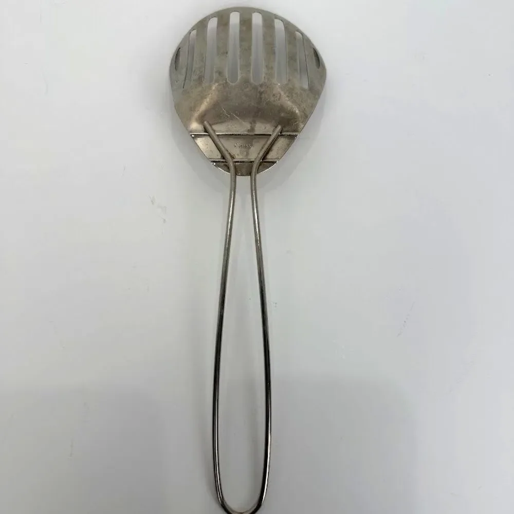 Vintage Metal Slotted Kitchen Fry Scoop 10 Inches